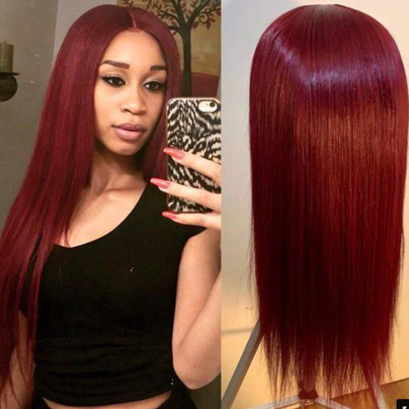 

Lovely Trendy Long Wine Red Wigs