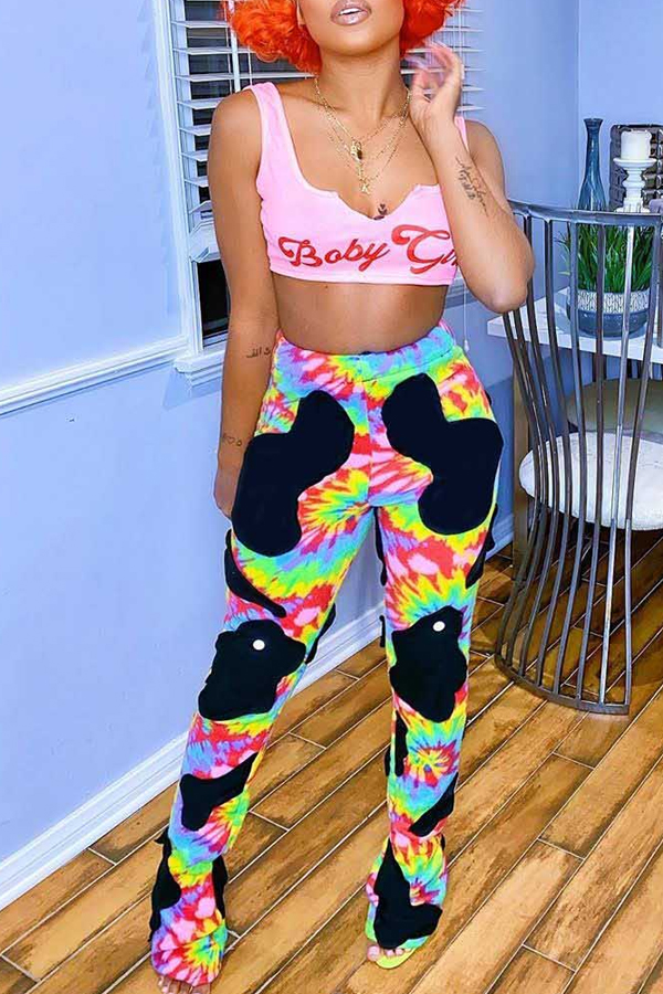 

Lovely Sportswear Print Multicolor Two-piece Pants Set, Multi