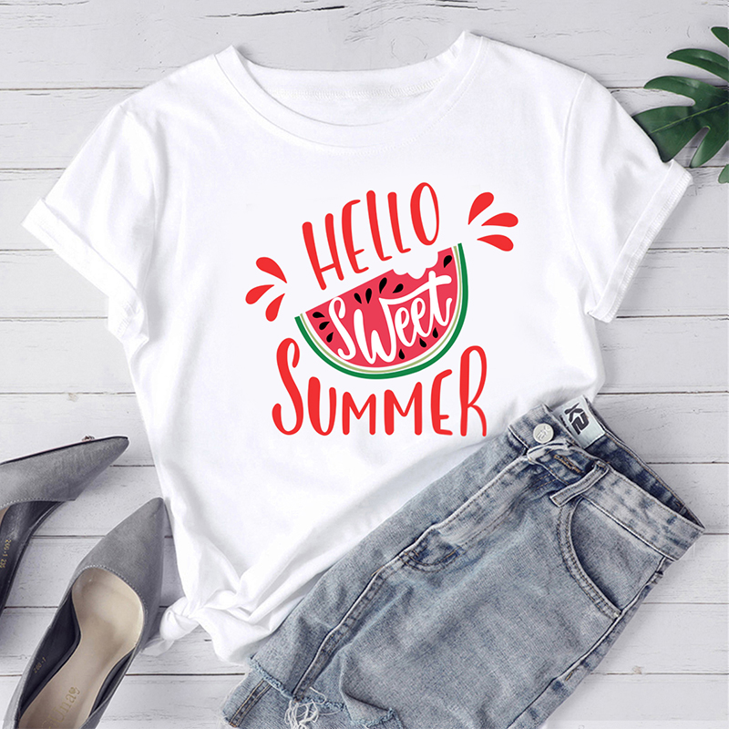 

Lovely Leisure O Neck Print White T-shirt