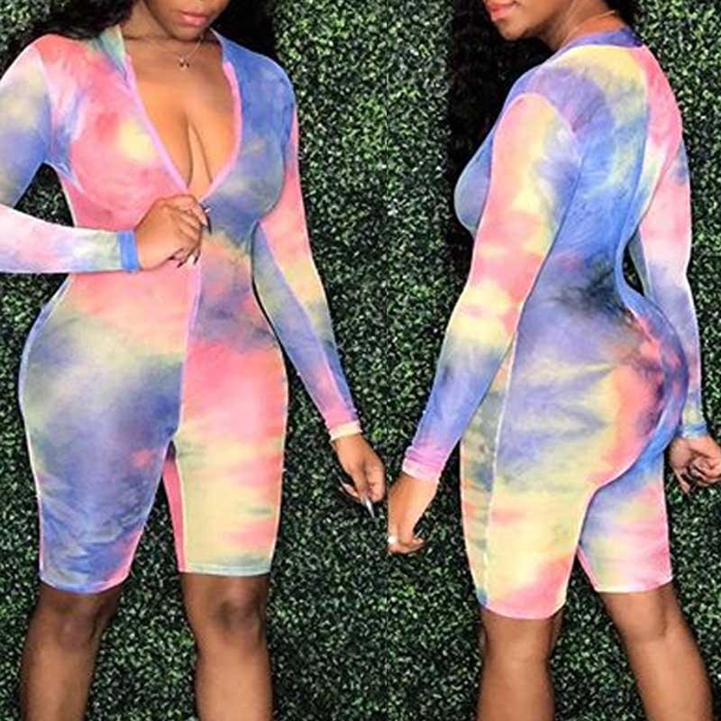 

Lovely Leisure Tie-dye Multicolor One-piece Romper, Multi