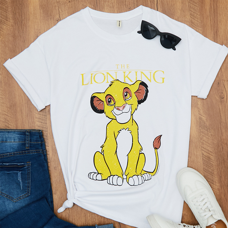 

Lovely Casual O Neck Cartoon Print White T-shirt