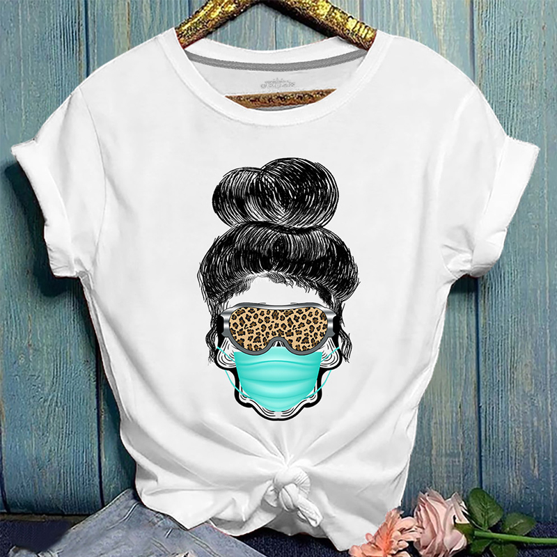 

Lovely Casual O Neck Print White T-shirt