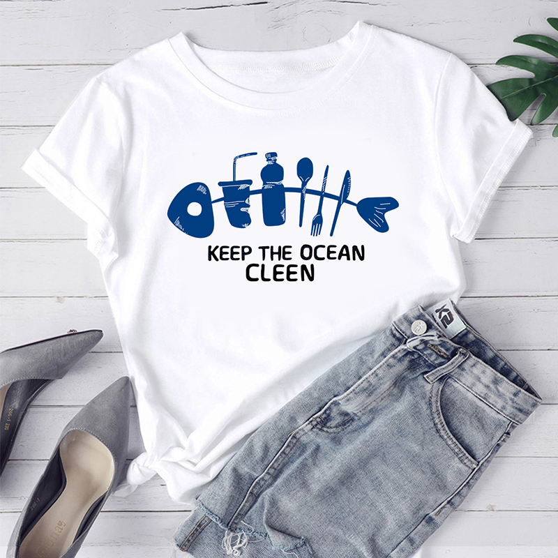 

Lovely Casual O Neck Print White T-shirt