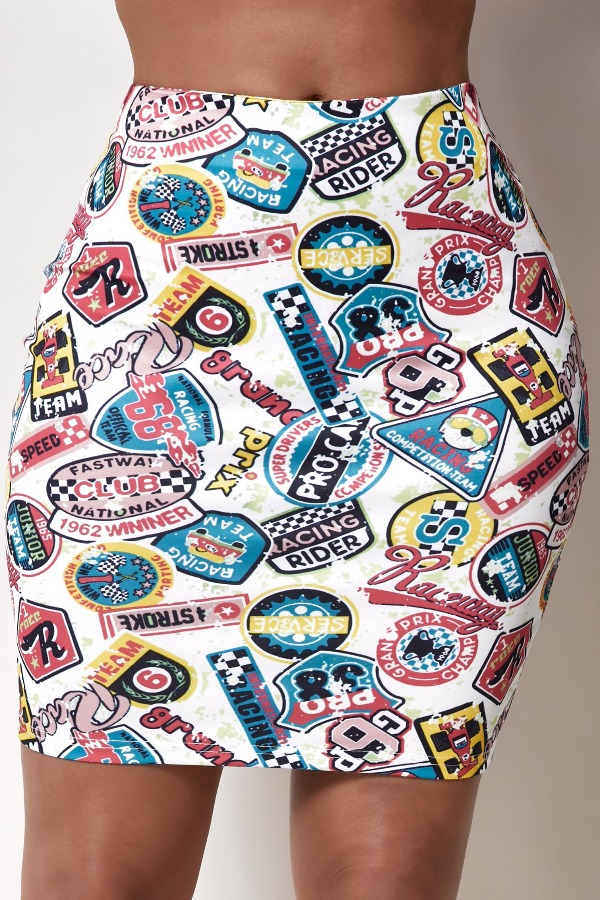 

Lovely Trendy Print Multicolor Skirt, Multi