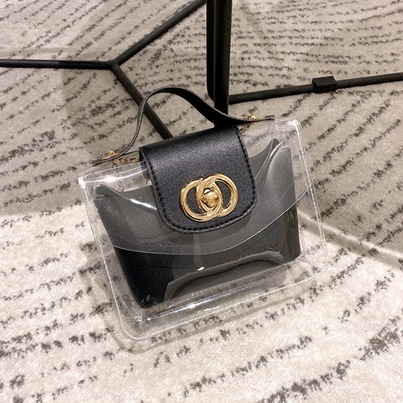 

Lovely Stylish See-through Black Crossbody Bag