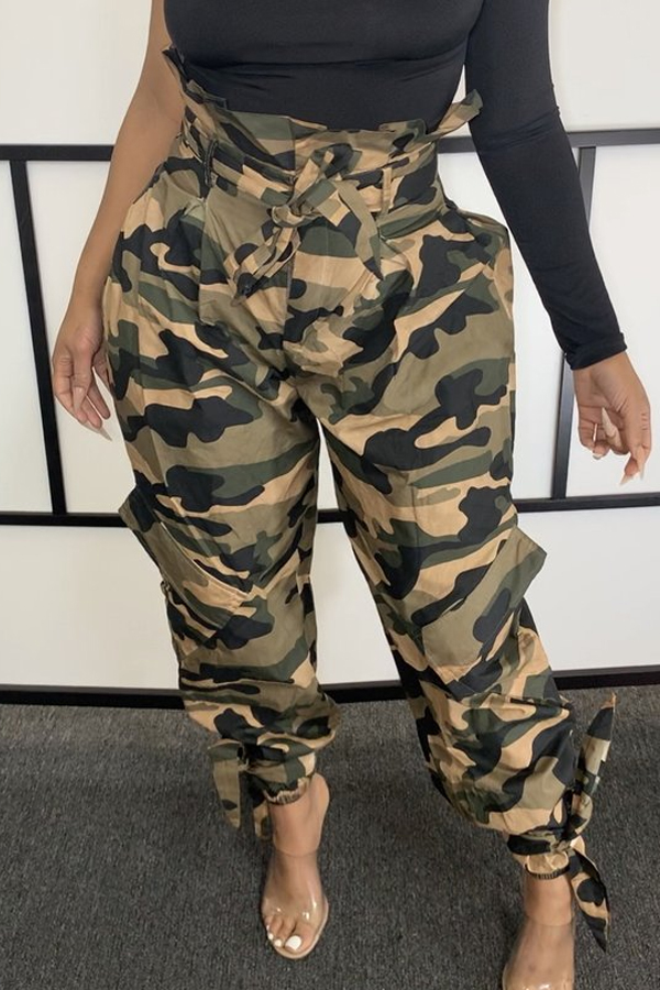 

Lovely Stylish Patchwork Camo Print Pants