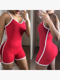 Lovely Leisure Patchwork Red One-piece Romper