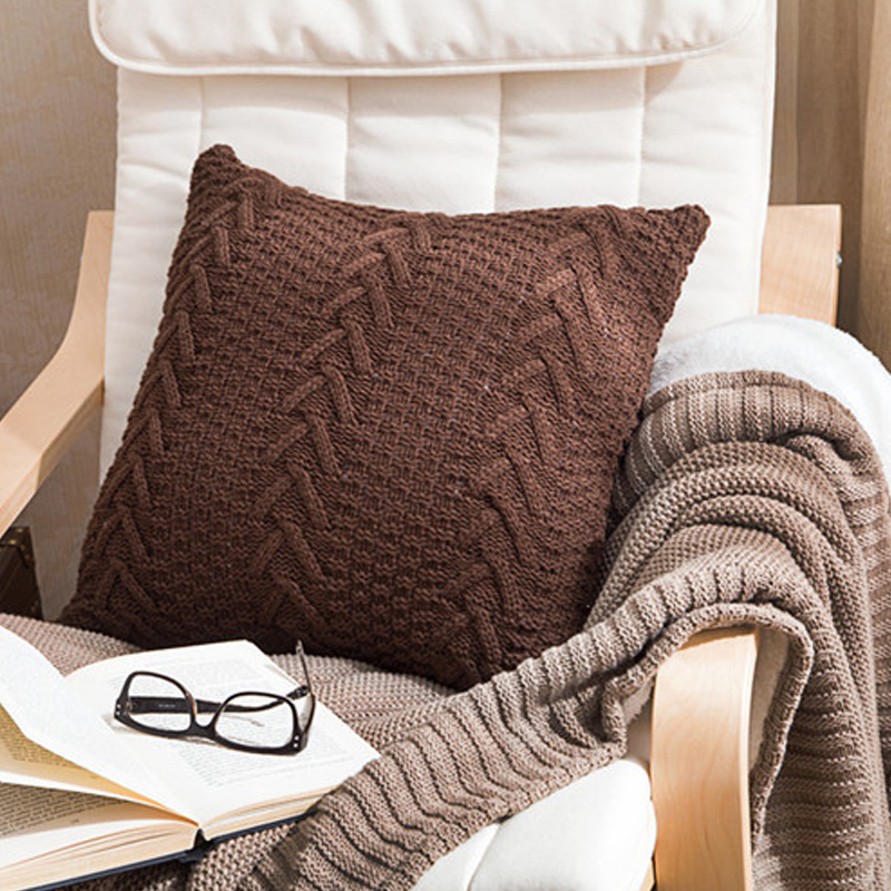

Lovely Cosy Basic Dark Coffee Decorative Pillow Case