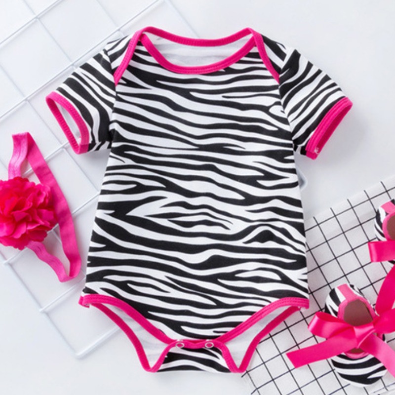 

Lovely Trendy Zebra Stripe Girl One-piece Romper