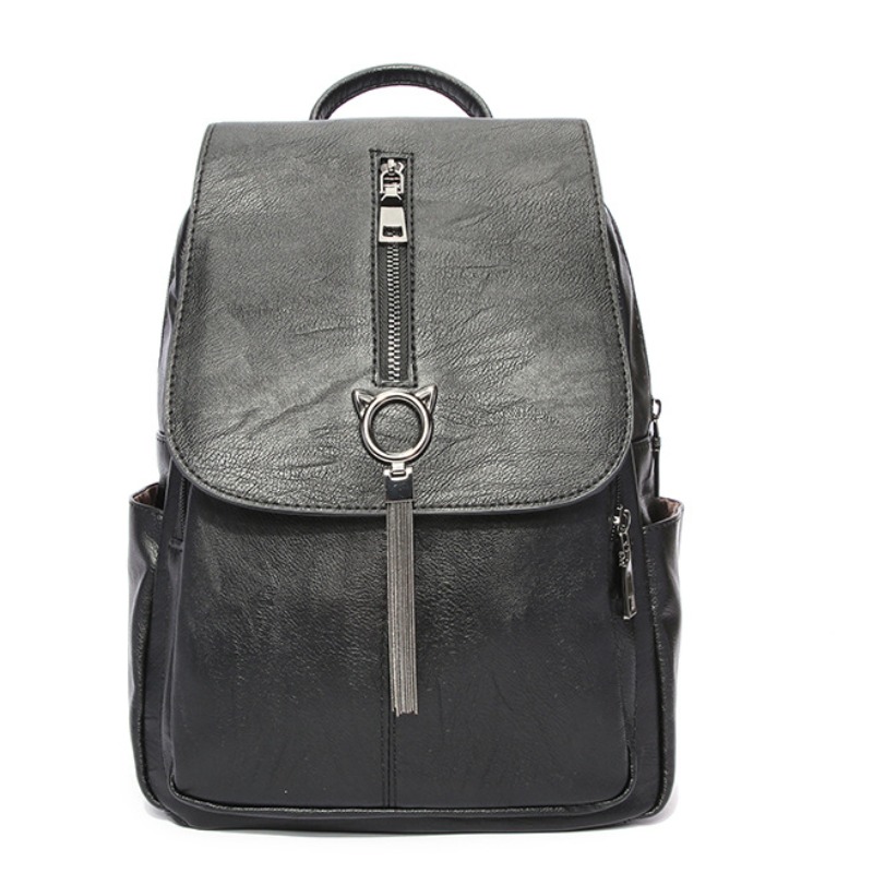 

Lovely Stylish Zipper Design Black Backpack
