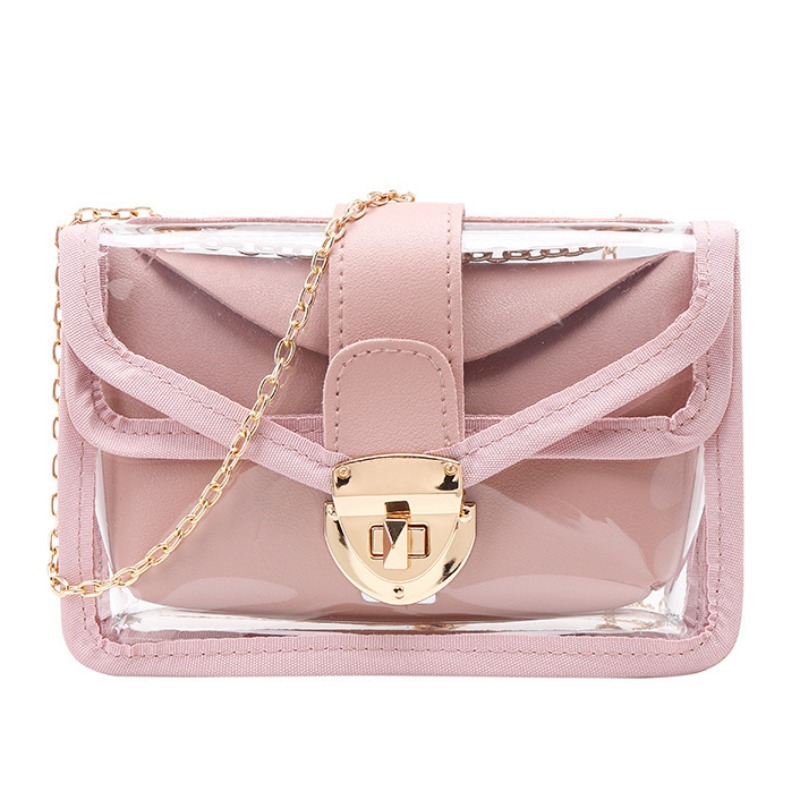 Lovely Casual See-through Pink Crossbody Bag_Messenger Bag&Crossbody ...