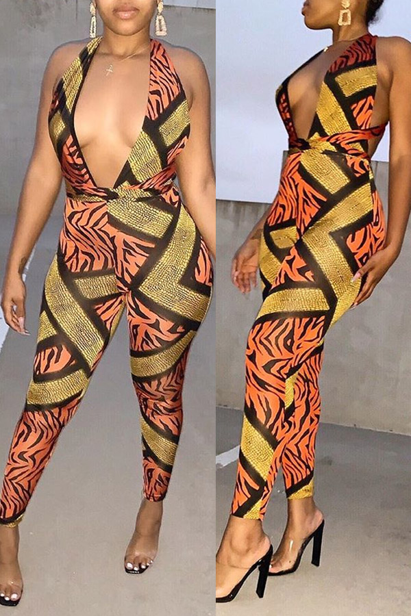 

Lovely Stylish Print Multicolor One-piece Jumpsuit, Multi