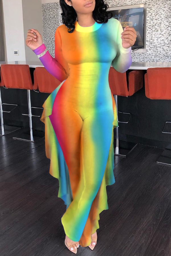 

Lovely Trendy Flounce Design Multicolor One-piece Jumpsuit, Multi