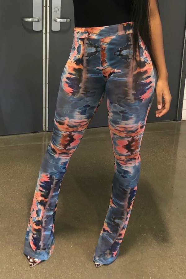 

Lovely Casual Tie-dye Red Pants