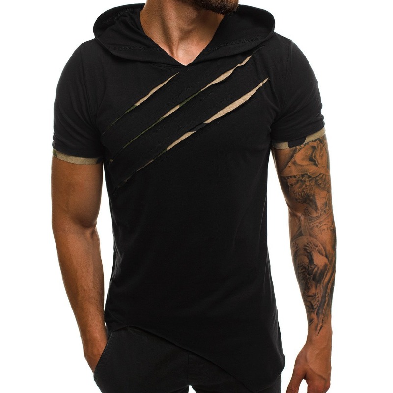 

Lovely Leisure Patchwork Black T-shirt