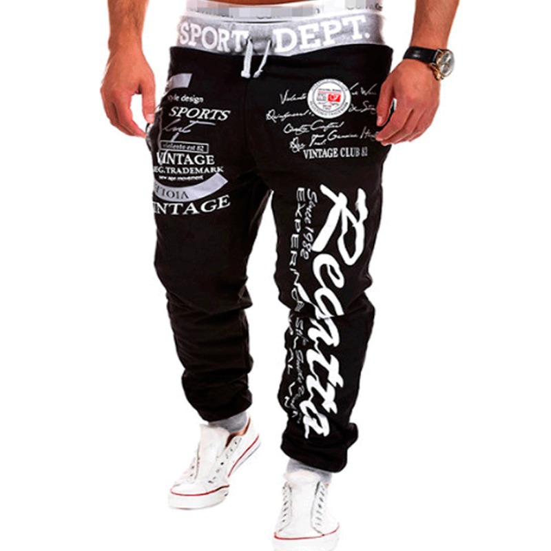 

Men Lovely Sportswear Letter Black Pants