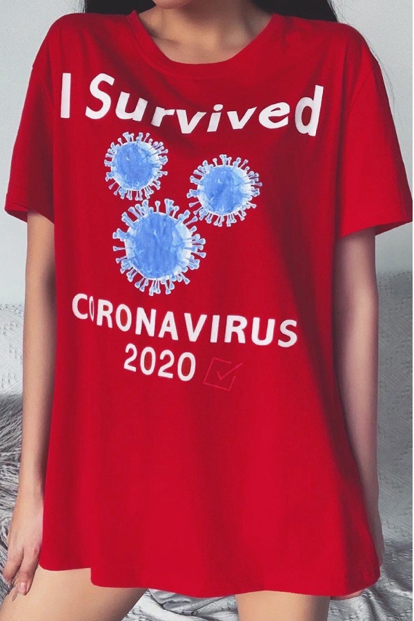 

Lovely Leisure O Neck Letter Print Red T-shirt