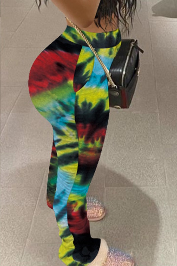 

Lovely Casual Tie-dye Green Pants