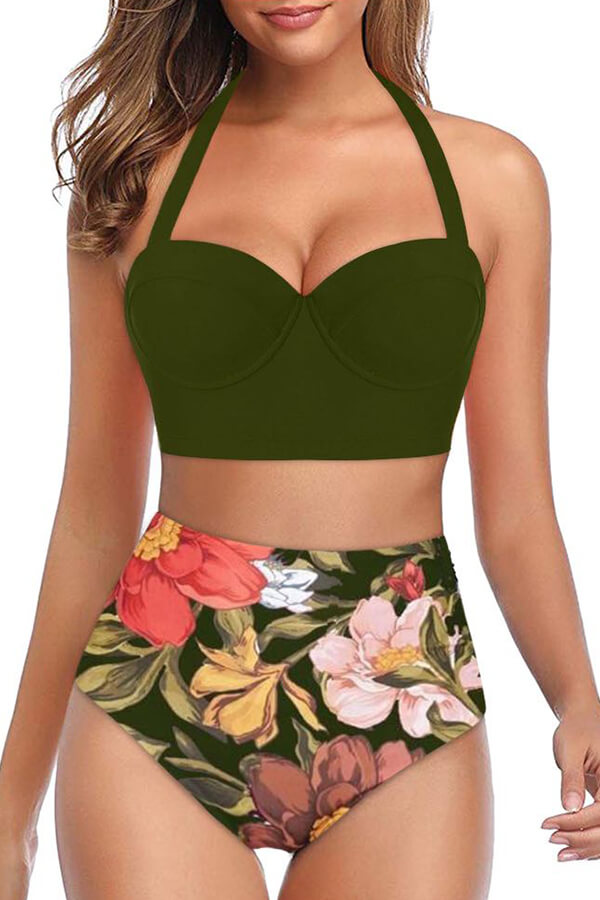 army green bathing suit