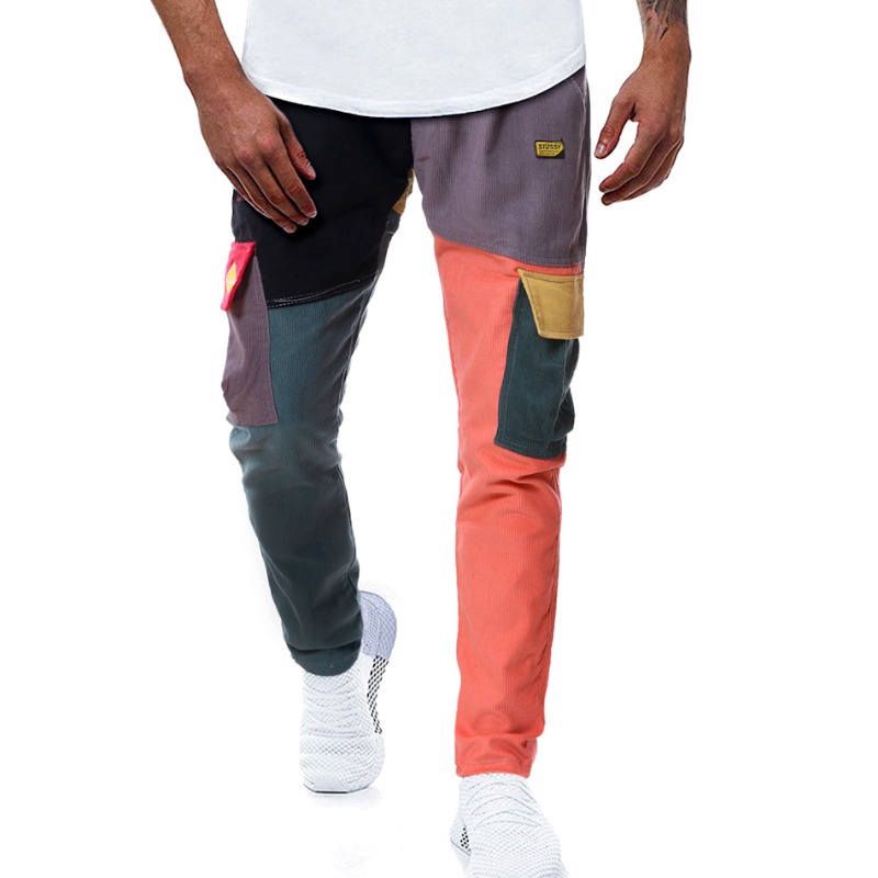 

Lovely Casual Patchwork Multicolor Pants, Multi