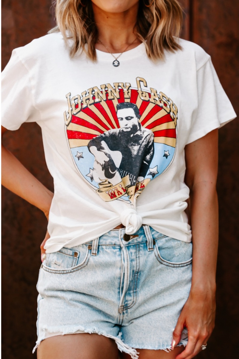 

Lovely Print White T-shirt