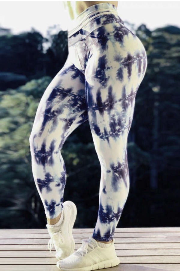 

Lovely Sportswear Tie-dye Blue Pants