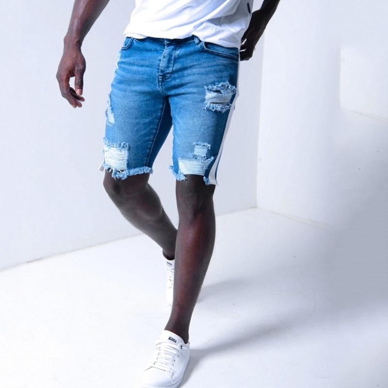 

Lovely Stylish Broken Holes Blue Shorts