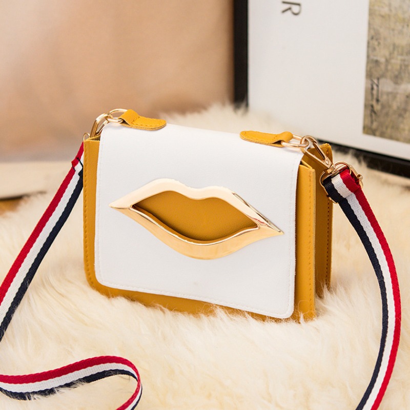 

Lovely Trendy Lip Yellow Crossbody Bag