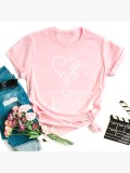 Lovely Leisure Heart Pink T-shirt