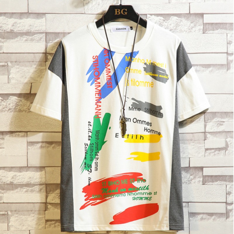 

Lovely Stylish O Neck Letter Print White T-shirt