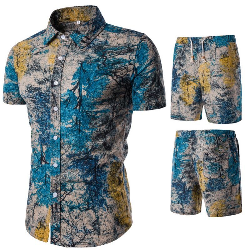

Lovely Casual Print Green Two-piece Shorts Set