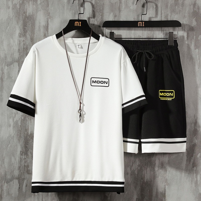 

Lovely Sportswear Patchwork White Two-piece Shorts Set