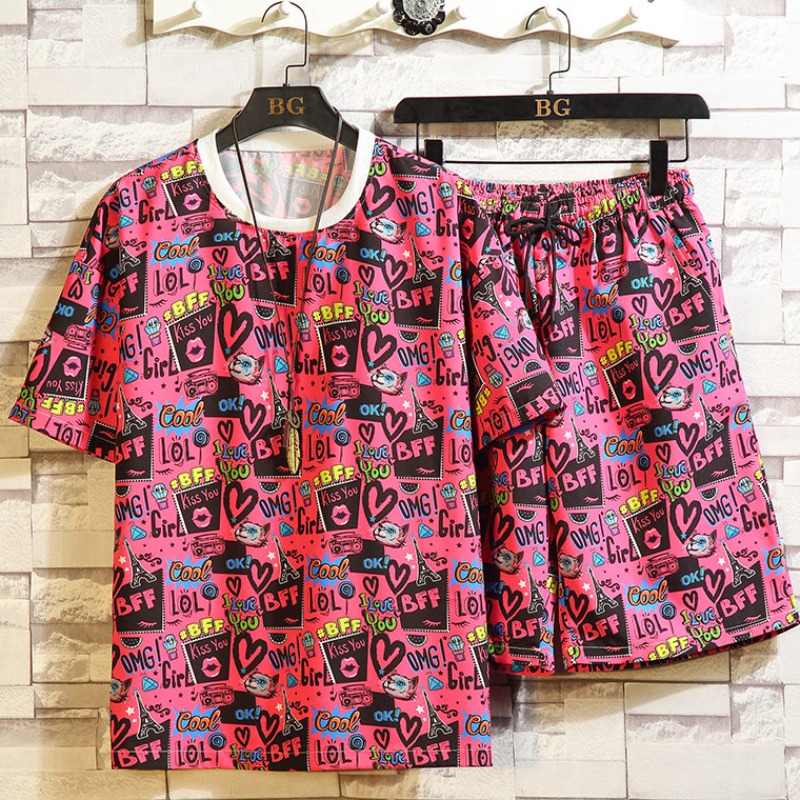 

Lovely Casual Letter Print Red Two-piece Shorts Set