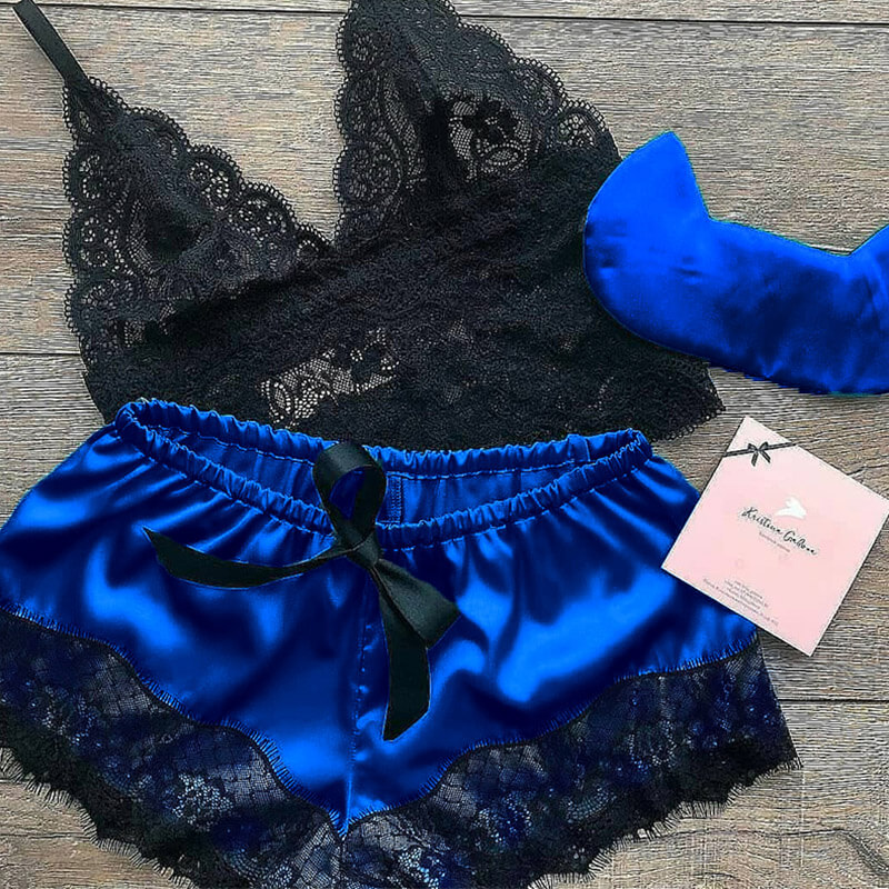 

LW Sexy Lace Hem Blue Sleepwear