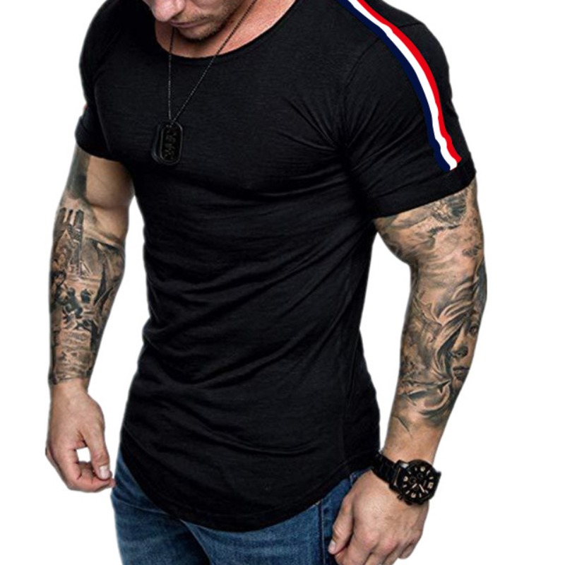 

Lovely Sportswear Patchwork Black T-shirt