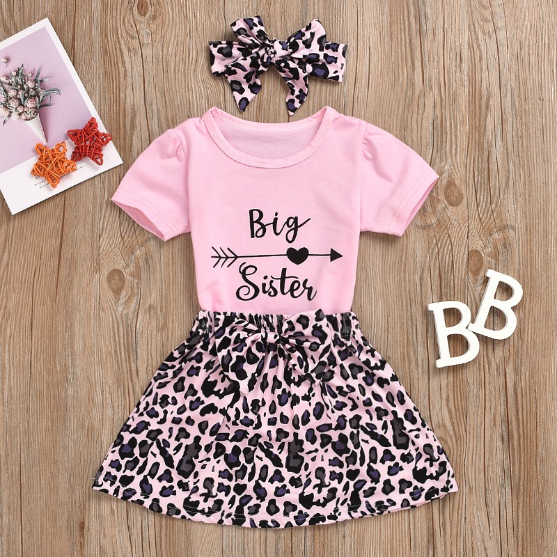

Lovely Casual Letter Print Pink Girl Two-piece Skirt Set