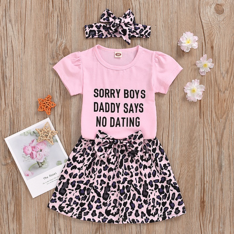 

Lovely Casual Letter Print Pink Girl Two-piece Skirt Set