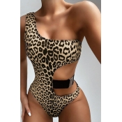 Lovely One Shoulder Black One-piece Swimsuit