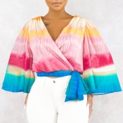 Lovely Trendy Print Multicolor Blouse