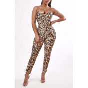 Lovely Trendy Leopard Print One-piece Jumpsuit