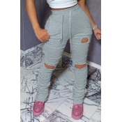 Lovely Sportswear Hollow-out Grey Pants