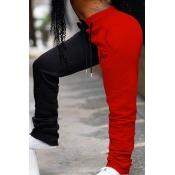 Lovely Casual Patchwork Red Plus Size Pants