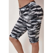 Lovely Street Camo Print Black Shorts