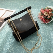 Lovely Trendy See-through Black Crossbody Bag