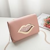 Lovely Stylish Lip Pink Messenger Bag