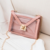 LW Chic See-through Pink Crossbody Bags