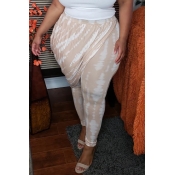 Lovely Casual Print Apricot Plus Size Pants