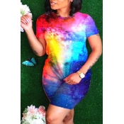 Lovely Leisure Tie-dye Multicolor Plus Size Two-pi
