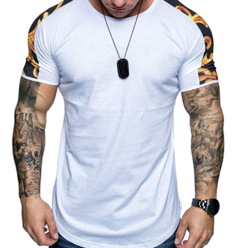 

Lovely Casual Patchwork White T-shirt