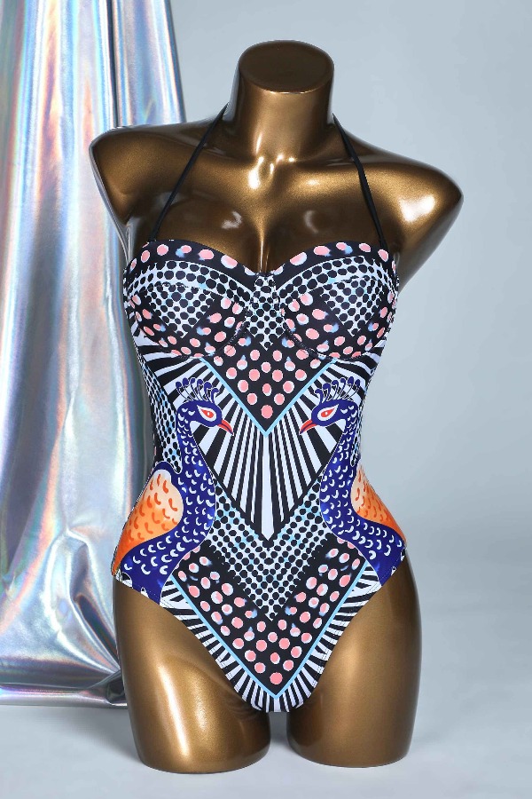 

Lovely Print Multicolor One-piece Swimsuit, Multi